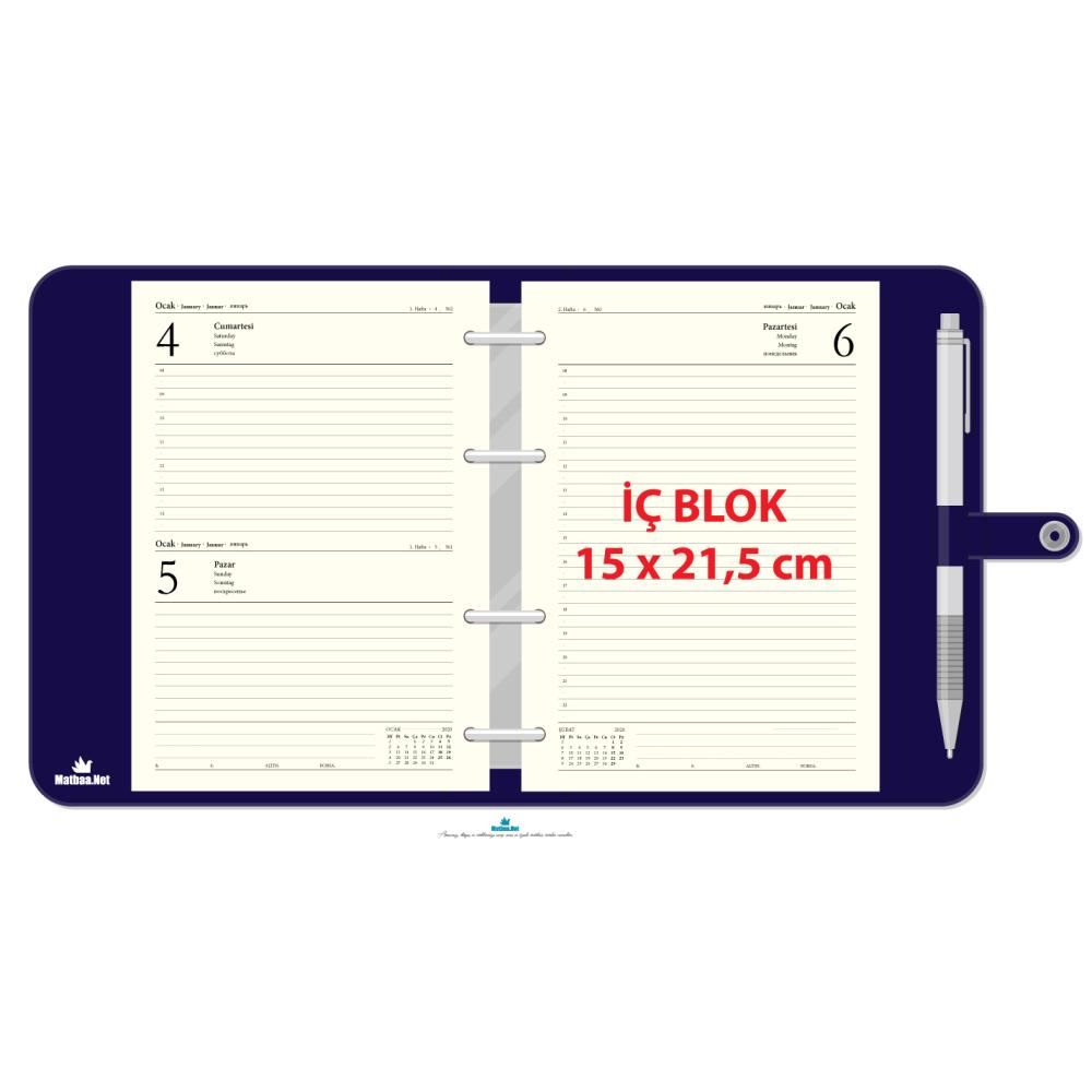 2024 Günlük Tarihli Organizer İç Refil 15 x 21.5 cm